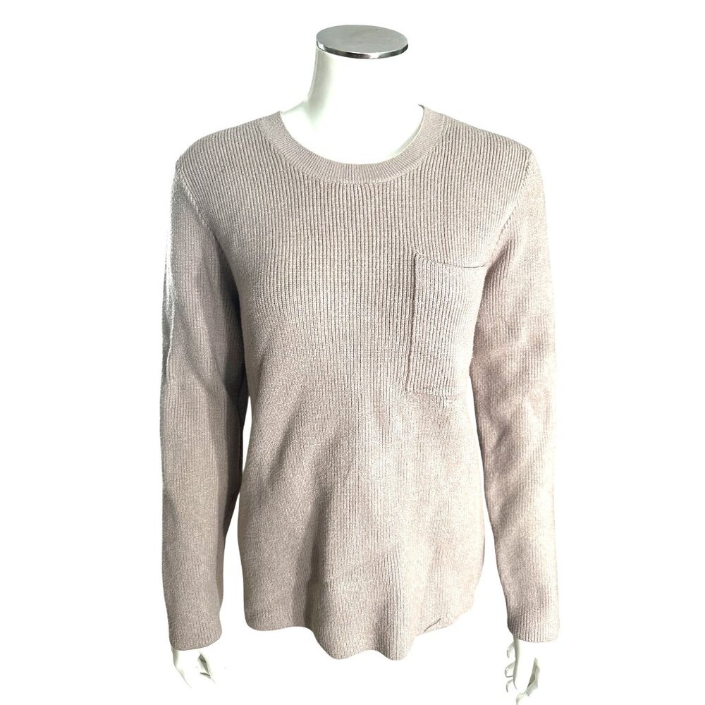 Figs Size Medium Tan Brown Ribbed Pocket Sweater Minimalist City Casual Style - Picture 2 of 12